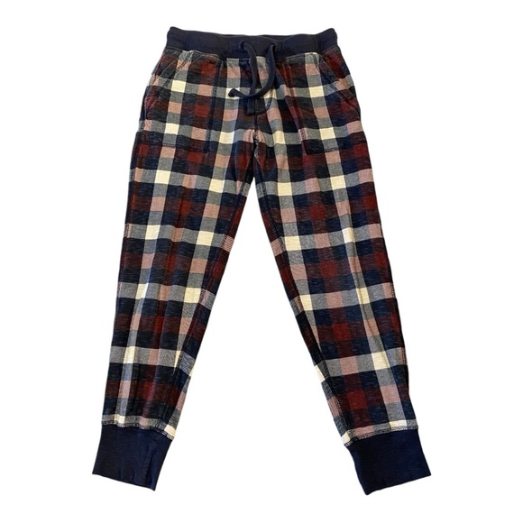 J. Crew Other - J Crew Knit Goods Lounge Pants Joggers Plaid Blue Red Sz S